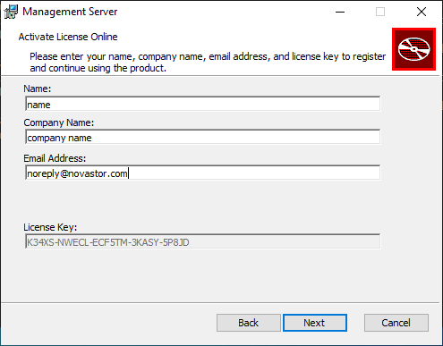 License Activation Dialog